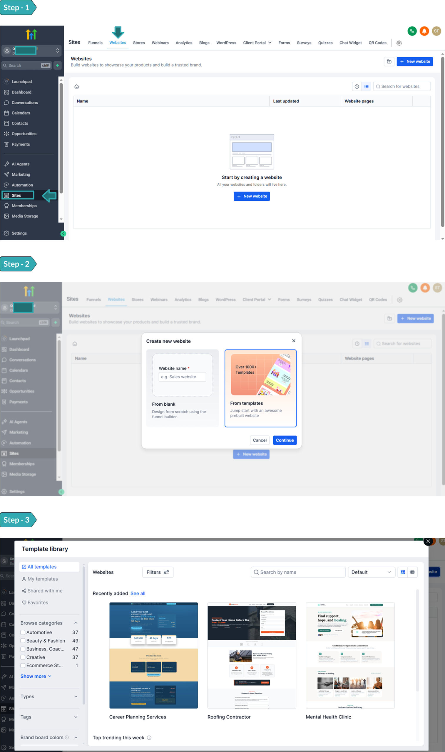 Build Websites & Funnels