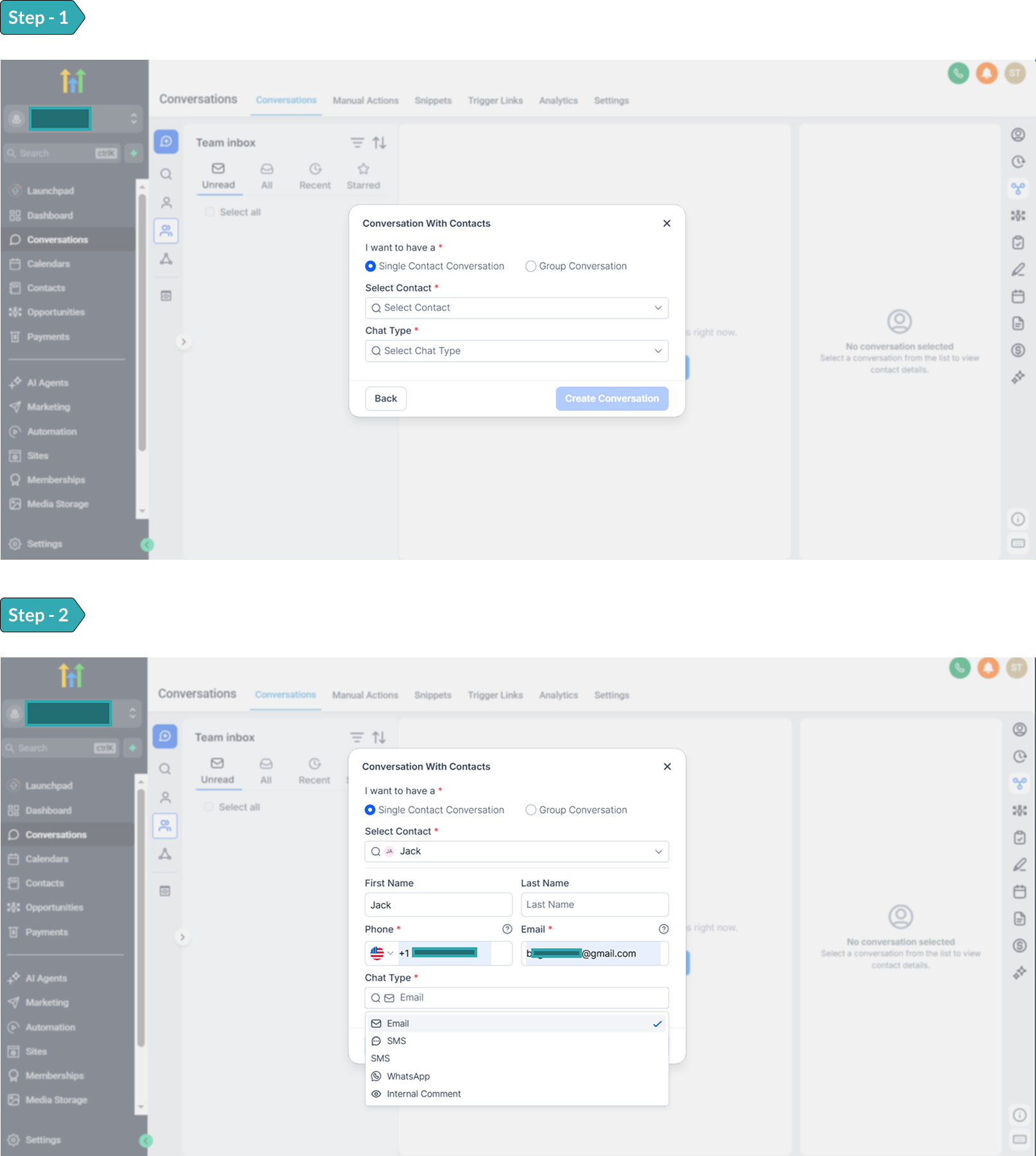 Create Internal Chat