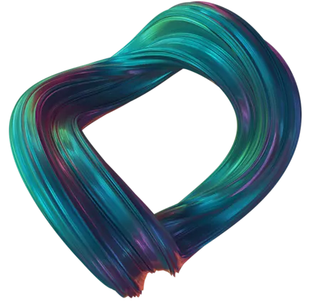 Abstract blue gradient ribbon shape