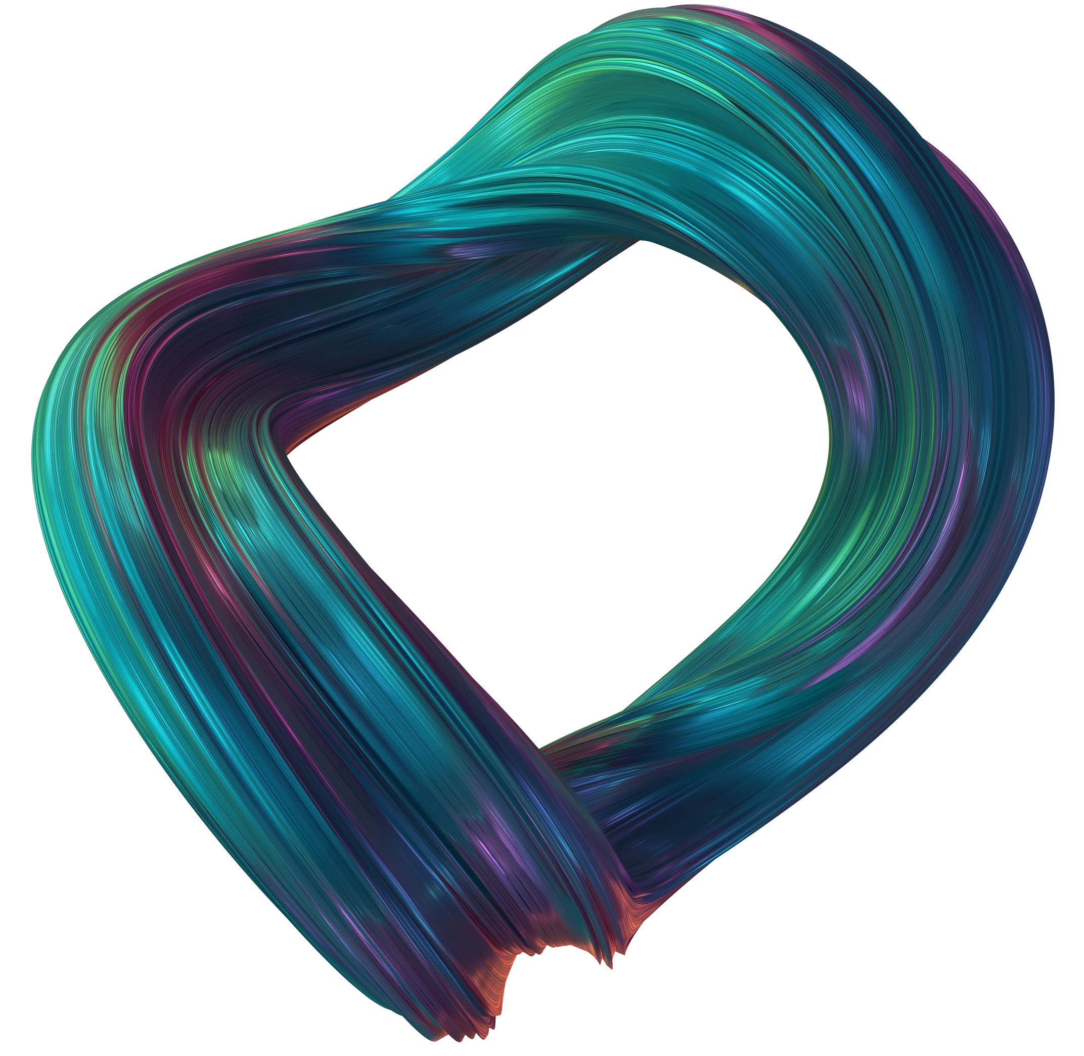 Abstract blue gradient ribbon shape
